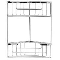 מדף רשת פינתי דו-קומתי – בגימור ניקל מבריק