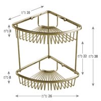 רשת פינתית כפולה למקלחת בגימור ברונזה – בעיצוב אלגנטי ופרקטי