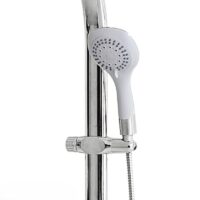 מזלף מקלחת הוריקן עם 5 מצבי זרימה לבן עם ניקל