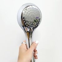 מזלף מקלחת עם 3 מצבים זרימת מים ניקל מבריק